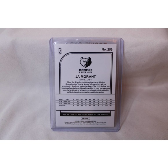 Ja Morant Rookie NBA Hoops Panini #259 - Picture 2 of 2